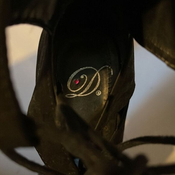 Derek Heart From H&M Sophia Black Lace Up Stiletto Spike Heels 8.5 - Picture 11 of 14